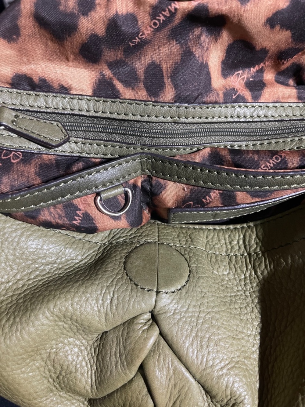 b. makowsky Olive Green Braided-Handle Shoulder Bag - Picture 8 of 16
